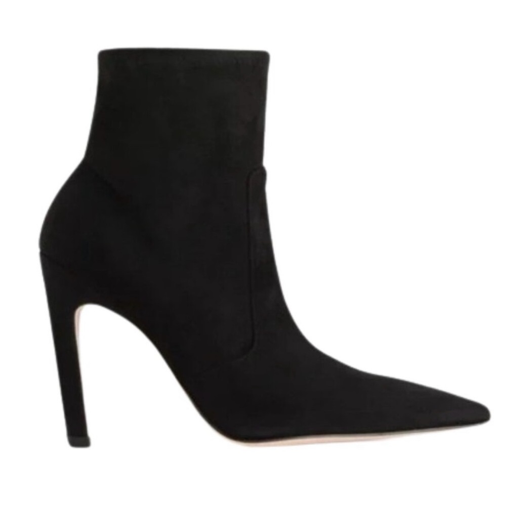 Good American The Icon Pointed Women’s Leather Black Ankle Booties Size 5.5